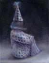 Polka Dot Figure, 25 x 20 cm, Öl auf Baumwolle